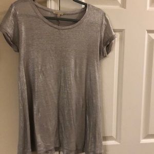 Stunning Anthropologie silver shimmer top!